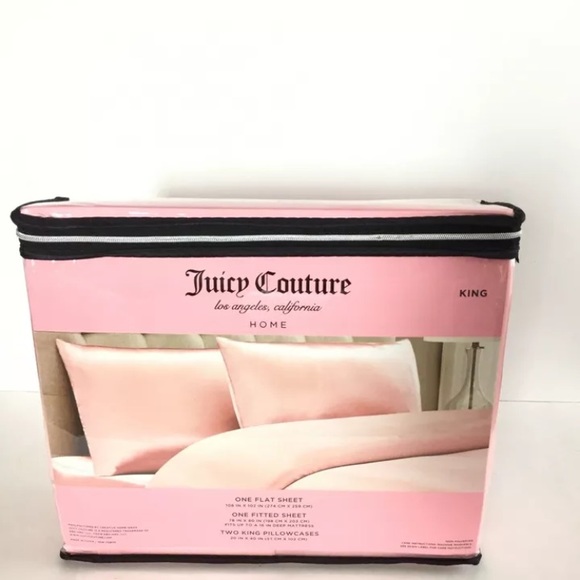 Juicy Couture | Bedding | New Juicy Couture King Size Sheets Set Satin Pink | Poshmark